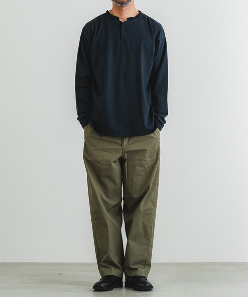 quadro(クオドロ)の「40/2CM天竺ヘンリーネックプルオーバー(Tシャツ/カットソー・メンズ・ダークネイビー/グレー/ブルーグレー/オフホワイト・MEDIUM/LARGE)」の17枚目の写真