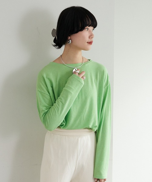 SHENERY（シーナリー）の「ルーズBIGロンTee（Tシャツ/カットソー・レディース・ブラック/グリーン/ホワイト・FREE）」の4枚目の写真