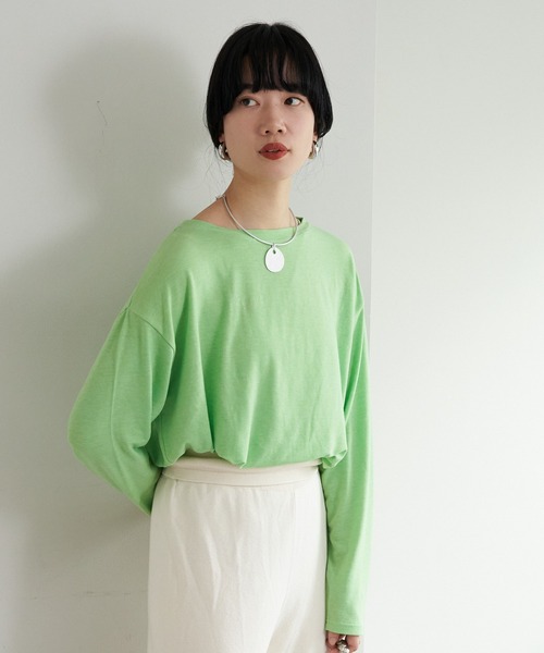 SHENERY（シーナリー）の「ルーズBIGロンTee（Tシャツ/カットソー・レディース・ブラック/グリーン/ホワイト・FREE）」の5枚目の写真