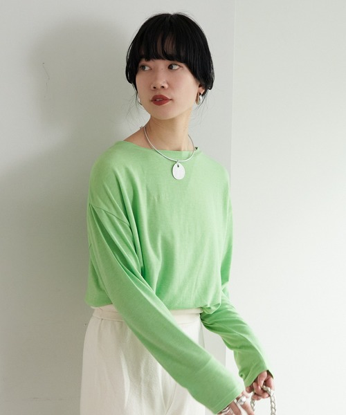 SHENERY（シーナリー）の「ルーズBIGロンTee（Tシャツ/カットソー・レディース・ブラック/グリーン/ホワイト・FREE）」の6枚目の写真