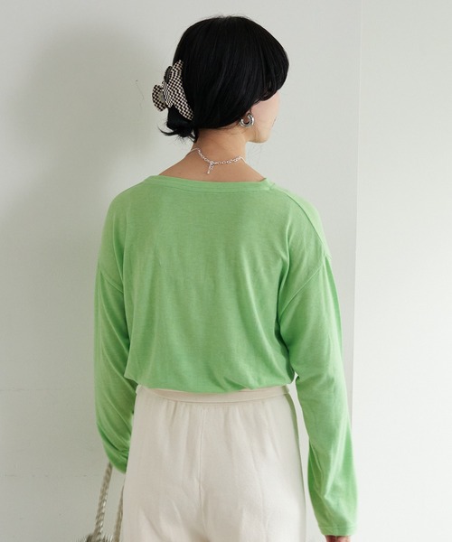 SHENERY（シーナリー）の「ルーズBIGロンTee（Tシャツ/カットソー・レディース・ブラック/グリーン/ホワイト・FREE）」の8枚目の写真