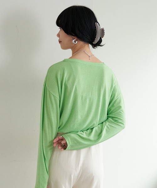 SHENERY（シーナリー）の「ルーズBIGロンTee（Tシャツ/カットソー・レディース・ブラック/グリーン/ホワイト・FREE）」の9枚目の写真