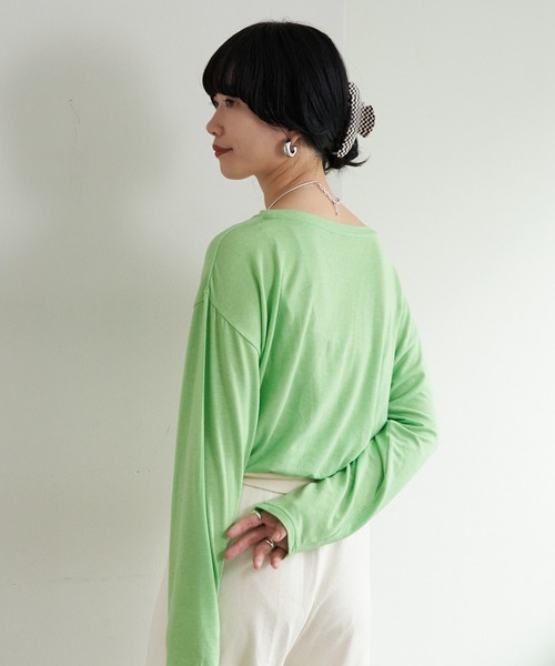 SHENERY（シーナリー）の「ルーズBIGロンTee（Tシャツ/カットソー・レディース・ブラック/グリーン/ホワイト・FREE）」の10枚目の写真