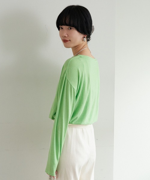 SHENERY（シーナリー）の「ルーズBIGロンTee（Tシャツ/カットソー・レディース・ブラック/グリーン/ホワイト・FREE）」の11枚目の写真