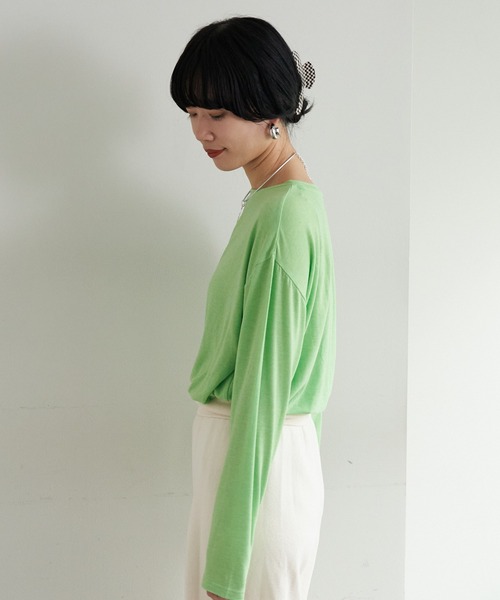 SHENERY（シーナリー）の「ルーズBIGロンTee（Tシャツ/カットソー・レディース・ブラック/グリーン/ホワイト・FREE）」の12枚目の写真