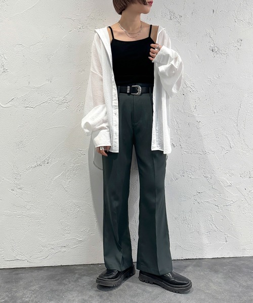 apres jour mignon（アプレジュールミニョン）の「カラーシャツ【ZOZOTOWN限定アイテム】（シャツ/ブラウス・レディース・オフホワイト/ブルー/オレンジ/ピンク/グリーン/アイボリー/ダークパープル/グレー・フリー/X-LARGE）」の14枚目の写真