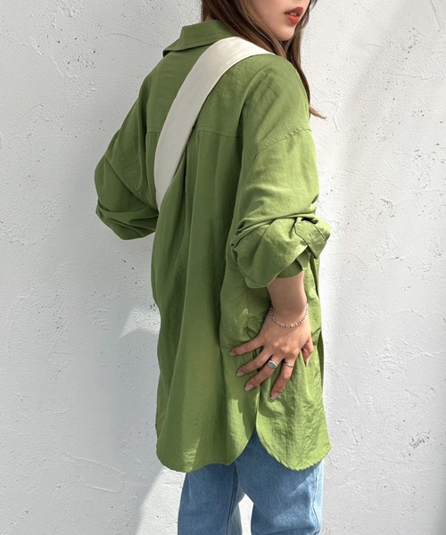 apres jour mignon（アプレジュールミニョン）の「カラーシャツ【ZOZOTOWN限定アイテム】（シャツ/ブラウス・レディース・オフホワイト/ブルー/オレンジ/ピンク/グリーン/アイボリー/ダークパープル/グレー・フリー/X-LARGE）」の20枚目の写真