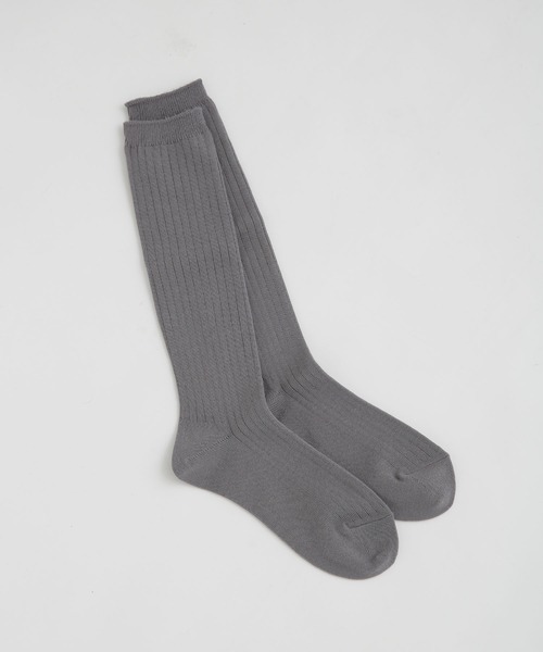 NANO universe(ナノユニバース)の「LB.03/リブソックス(ソックス/靴下・レディース・グレー/オフホワイト/クリーム・FREE)」の5枚目の写真