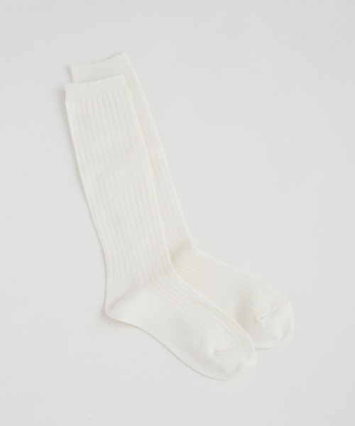 NANO universe(ナノユニバース)の「LB.03/リブソックス(ソックス/靴下・レディース・グレー/オフホワイト/クリーム・FREE)」の6枚目の写真