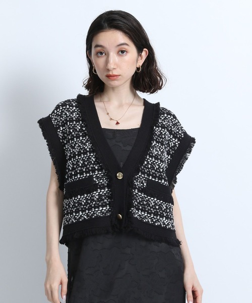 eL（エル）の「【eL】Knit Compact Gilet/193556（ベスト・レディース・ホワイト系その他/グリーン系その他/ネイビー系/ブラック系その他・FREE）」の2枚目の写真