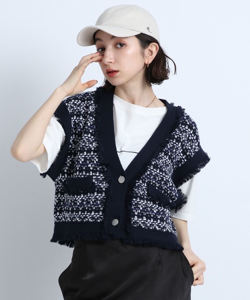 eL（エル）の「【eL】Knit Compact Gilet/193556（ベスト・レディース・ホワイト系その他/グリーン系その他/ネイビー系/ブラック系その他・FREE）」の20枚目の写真