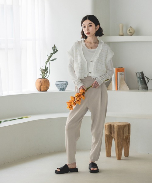 eL（エル）の「【eL】Knit Compact Gilet/193556（ベスト・レディース・ホワイト系その他/グリーン系その他/ネイビー系/ブラック系その他・FREE）」の5枚目の写真