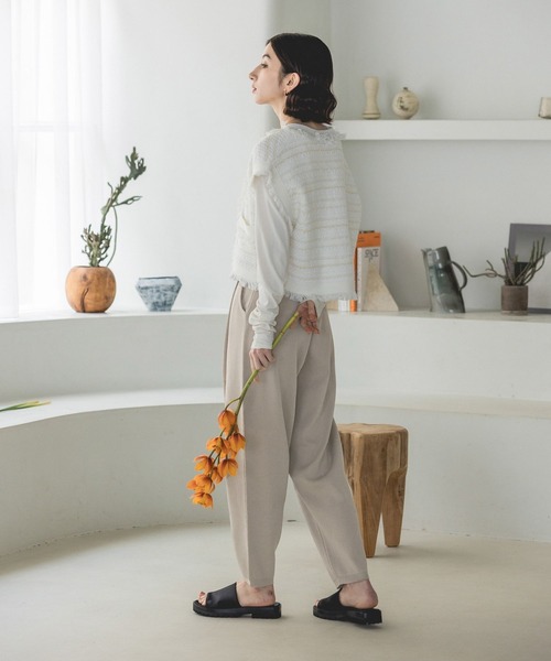 eL（エル）の「【eL】Knit Compact Gilet/193556（ベスト・レディース・ホワイト系その他/グリーン系その他/ネイビー系/ブラック系その他・FREE）」の6枚目の写真