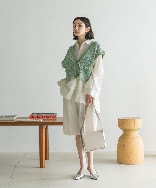 eL（エル）の「【eL】Knit Compact Gilet/193556（ベスト・レディース・ホワイト系その他/グリーン系その他/ネイビー系/ブラック系その他・FREE）」の11枚目の写真