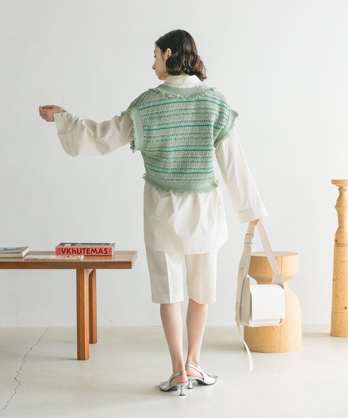 eL（エル）の「【eL】Knit Compact Gilet/193556（ベスト・レディース・ホワイト系その他/グリーン系その他/ネイビー系/ブラック系その他・FREE）」の13枚目の写真