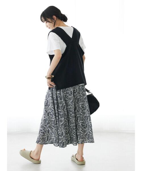 CRAFT STANDARD BOUTIQUE（クラフトスタンダードブティック）の「SET カットプルオーバー+ニットベスト（Tシャツ/カットソー・レディース・ベージュ/カーキ/ブラック・FREE）」の18枚目の写真