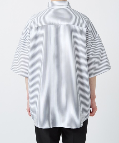 【NULL】接触冷感速乾ストライプ半袖シャツ