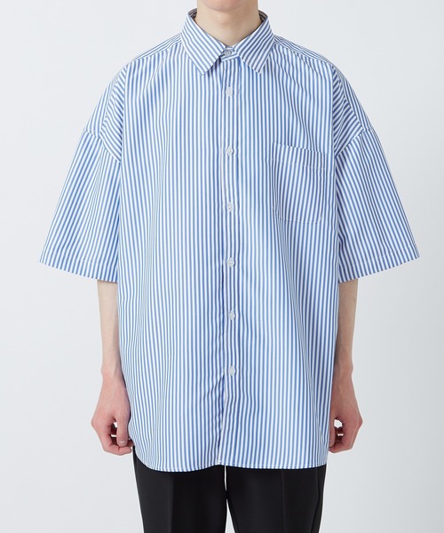 【NULL】接触冷感速乾ストライプ半袖シャツ