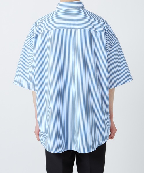 【NULL】接触冷感速乾ストライプ半袖シャツ