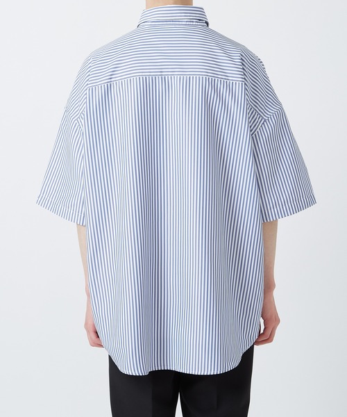 【NULL】接触冷感速乾ストライプ半袖シャツ