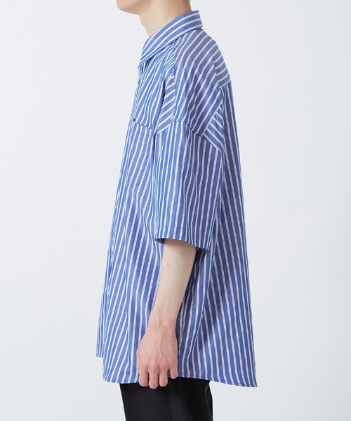 NULL（ヌル）の「【NULL】接触冷感 速乾 ストライプ 半袖シャツ（シャツ/ブラウス・メンズ・ブラック/サックスブルー/グレー/ライトブルー/ブルー/ブラック系・X-LARGE/MEDIUM/LARGE/SMALL）」の20枚目の写真