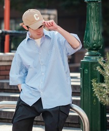 NULL（ヌル）の「【NULL】接触冷感 速乾 ストライプ 半袖シャツ（シャツ/ブラウス）」