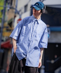 NULL（ヌル）の「【NULL】接触冷感 速乾 ストライプ 半袖シャツ（シャツ/ブラウス）」