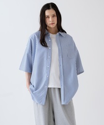 NULL（ヌル）の「【NULL】接触冷感 速乾 ストライプ 半袖シャツ（シャツ/ブラウス）」