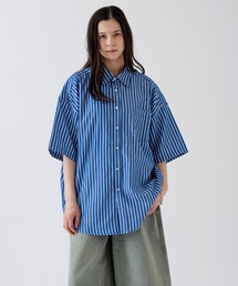 NULL（ヌル）の「【NULL】接触冷感 速乾 ストライプ 半袖シャツ（シャツ/ブラウス）」