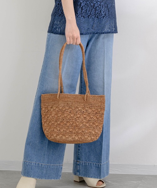 KATHARINE ROSS（キャサリンロス）の「【KATHARINE ROSS】IVAHONA LOTUS VIKO トートバッグ（かごバッグ・レディース・ライトブラウン/アイボリー・MEDIUM）」の7枚目の写真
