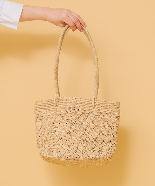 KATHARINE ROSS（キャサリンロス）の「【KATHARINE ROSS】IVAHONA LOTUS VIKO トートバッグ（かごバッグ・レディース・ライトブラウン/アイボリー・MEDIUM）」の19枚目の写真