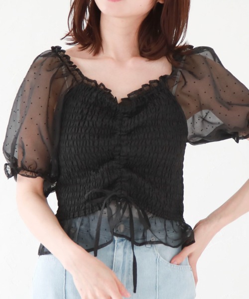 archives（アルシーヴ）の「ドロストシャーリンングフロッキーブラウス（シャツ/ブラウス・レディース・アイボリー/ブラック/グレー・MEDIUM）」の3枚目の写真