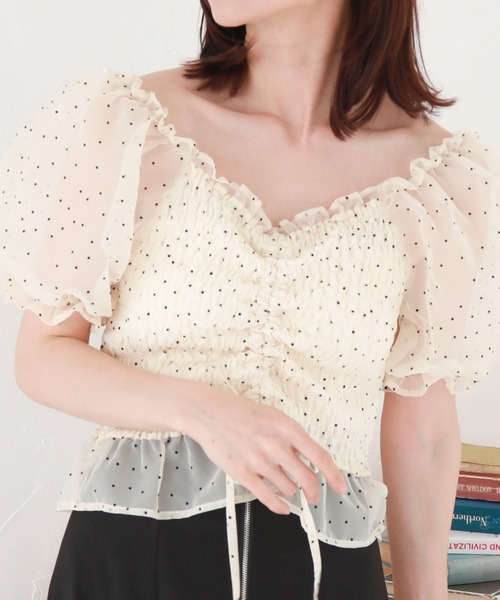 archives（アルシーヴ）の「ドロストシャーリンングフロッキーブラウス（シャツ/ブラウス・レディース・アイボリー/ブラック/グレー・MEDIUM）」の5枚目の写真