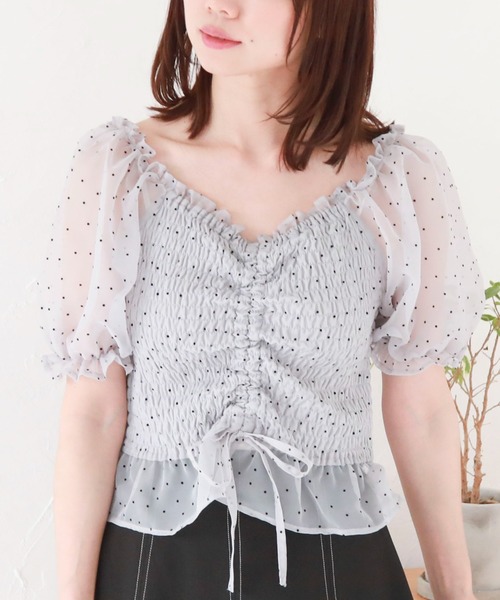 archives（アルシーヴ）の「ドロストシャーリンングフロッキーブラウス（シャツ/ブラウス・レディース・アイボリー/ブラック/グレー・MEDIUM）」の13枚目の写真