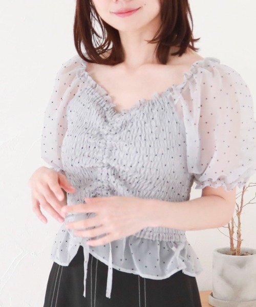 archives（アルシーヴ）の「ドロストシャーリンングフロッキーブラウス（シャツ/ブラウス・レディース・アイボリー/ブラック/グレー・MEDIUM）」の12枚目の写真