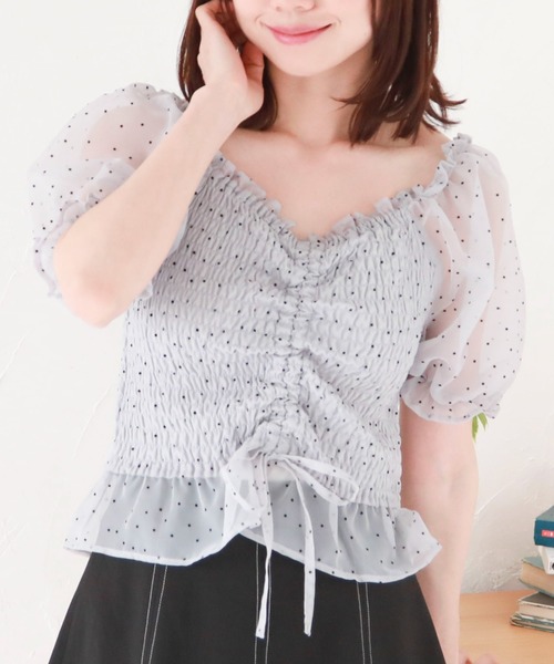 archives（アルシーヴ）の「ドロストシャーリンングフロッキーブラウス（シャツ/ブラウス・レディース・アイボリー/ブラック/グレー・MEDIUM）」の14枚目の写真