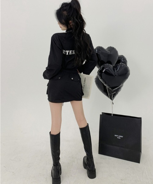 SHEENA（シーナ）の「セットアップ【バックロゴブルゾン×ミニスカートSET】（セットアップ・レディース・ブラック・M）」の11枚目の写真