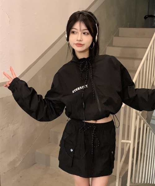 SHEENA（シーナ）の「セットアップ【バックロゴブルゾン×ミニスカートSET】（セットアップ・レディース・ブラック・M）」の8枚目の写真