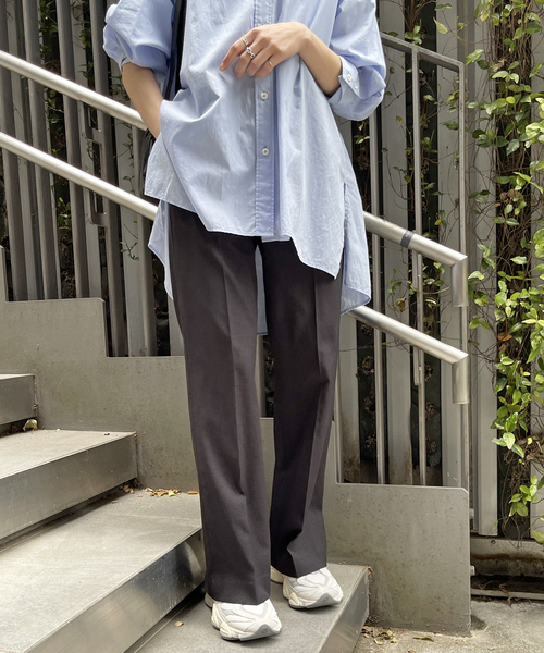 Spick & Span（スピックアンドスパン）の「リネンライクバックスリットパンツ（スラックス・レディース・ブラウン/ブラック・36/38）」の14枚目の写真