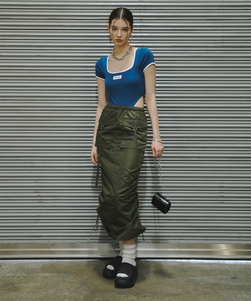 GAB GAB(ガブガブ)の「ナイロンロングスカート(スカート・レディース・カーキ/チャコールグレー・FREE)」の16枚目の写真