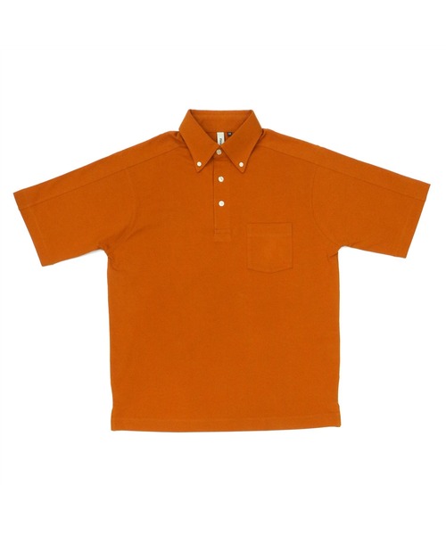 Pitta Re:)(ピッタリ)の「ビズポロ ボタンダウン ラグランデザイン半袖ビジネスポロシャツ(ポロシャツ・メンズ・オレンジ・S/M/L/LL)」の5枚目の写真