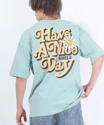SMILEY FACE（スマイリーフェイス）の「SMILEY FACE（スマイリーフェイス）ビッグシルエット ストリートバックプリントTシャツ/半袖 メンズ レディース（Tシャツ/カットソー・メンズ）」