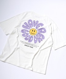 SMILEY FACE(スマイリーフェイス)ビッグシルエット ストリートバックプリントTシャツ/半袖 メンズ レディース