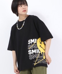SMILEY FACE（スマイリーフェイス）ビッグシルエット ストリートバックプリントTシャツ/半袖 メンズ レディース