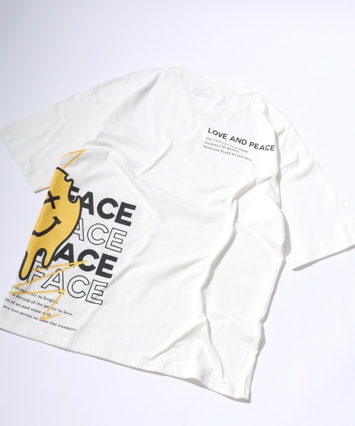 SMILEY FACE(スマイリーフェイス)の「SMILEY FACE(スマイリーフェイス)ビッグシルエット ストリートバックプリントTシャツ/半袖 メンズ レディース(Tシャツ/カットソー・メンズ・ホワイト系その他/ブラック系その他4/ブラック系その他2/ブラック/ホワイト系その他2/ブラック系その他3/ホワイト/ホワイト系その他3/ホワイト系その他4/グリーン系その他/ライトグリーン/ブラック系その他・M/L)」の20枚目の写真