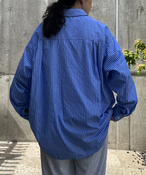 BROKEN BASE(ブロークンベース)の「ワンポイントタグストライプシャツ(シャツ/ブラウス・メンズ・ブルー/オフホワイト・MEDIUM/LARGE)」の12枚目の写真
