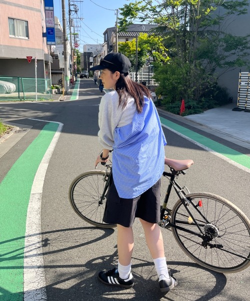 BROKEN BASE(ブロークンベース)の「ワンポイントタグストライプシャツ(シャツ/ブラウス・メンズ・ブルー/オフホワイト・MEDIUM/LARGE)」の4枚目の写真