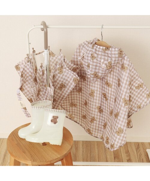 apres les cours（アプレレクール）の「tiny bear 耳付きレインポンチョ（レインコート/ポンチョ・キッズ・ベージュ・100/130）」の12枚目の写真