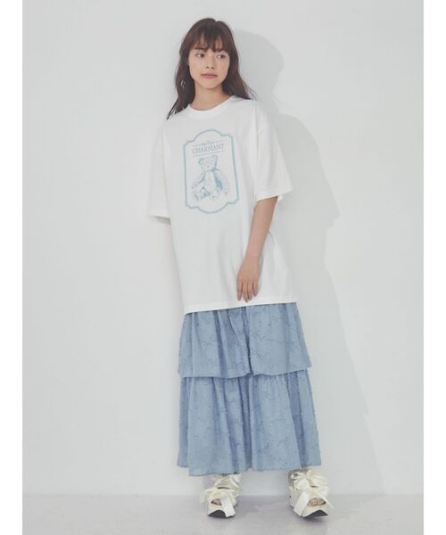 merry jenny（メリージェニー）の「une peluche tee（Tシャツ/カットソー・レディース・オフホワイト/ブルー/チャコールグレー・FREE）」の7枚目の写真