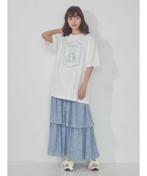 merry jenny（メリージェニー）の「une peluche tee（Tシャツ/カットソー・レディース・オフホワイト/ブルー/チャコールグレー・FREE）」の8枚目の写真